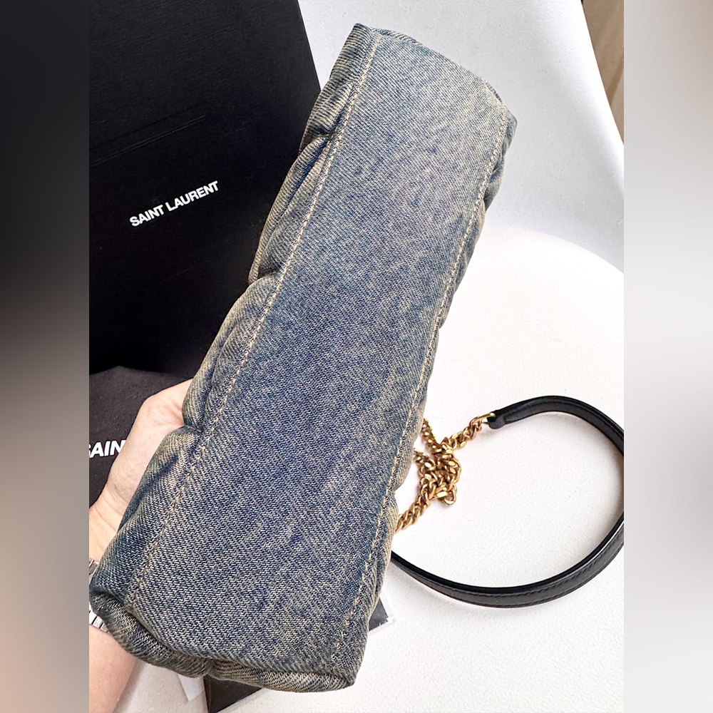 SOLD❌Saint Laurent Puffer Toy Lou Bag in Denim Cassandre Logo crossbody blue - Picture 6 of 11